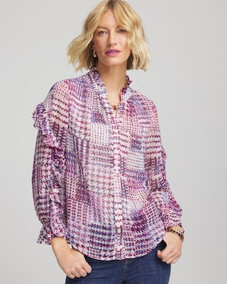 todayful／ Checkgather Compact Blouse Travelers™ Collection Scoopneck Shirt Jacket | Chico's